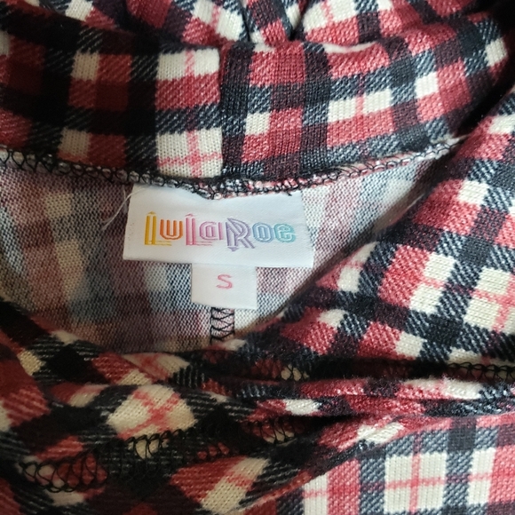 Lularoe Amber Womens Lightweight Pull Over Hoodie Kangaroo Pockets Plaid Sz S - Picture 10 of 12